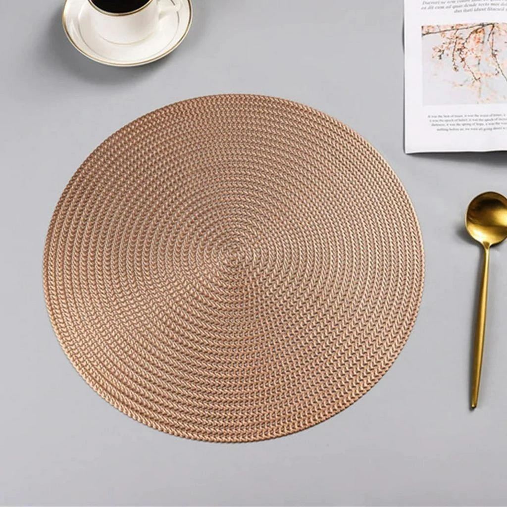 jogo americano dourado redondo- decoração de natal cor rosê