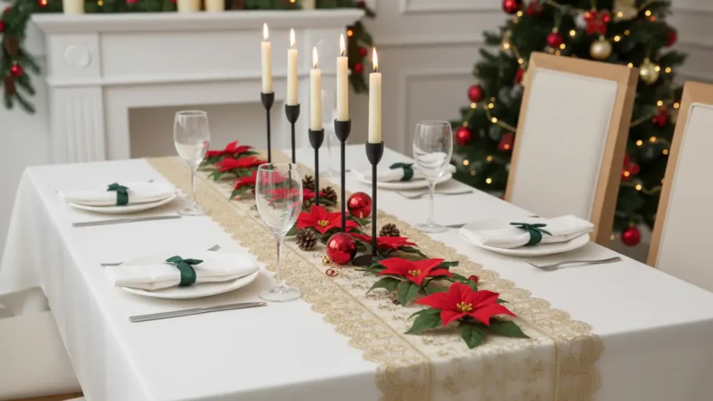 Mesa de Natal decorada