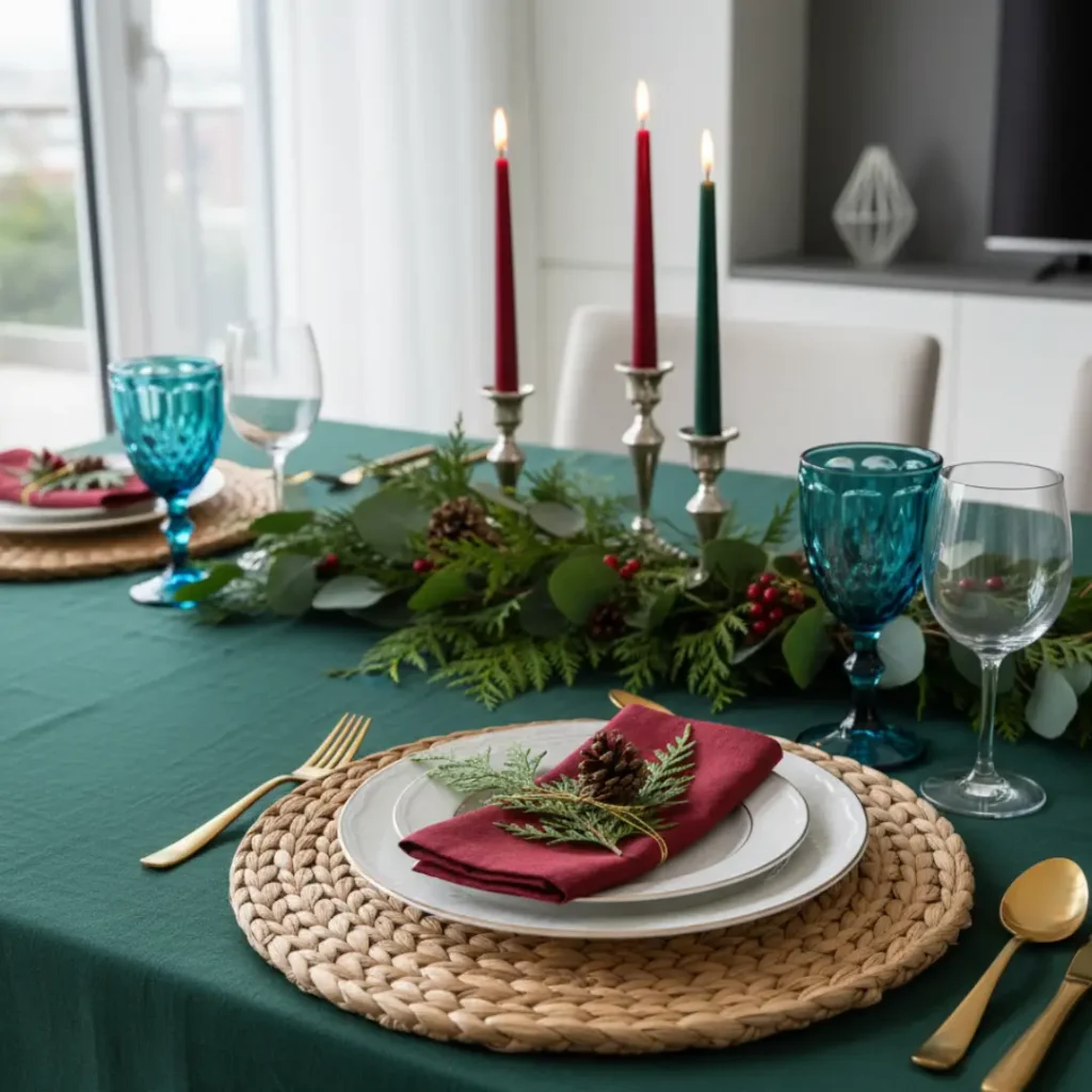 mesa de natal decorada