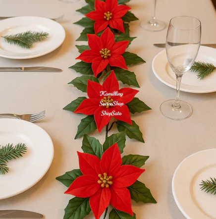 Corrente de flores de natal